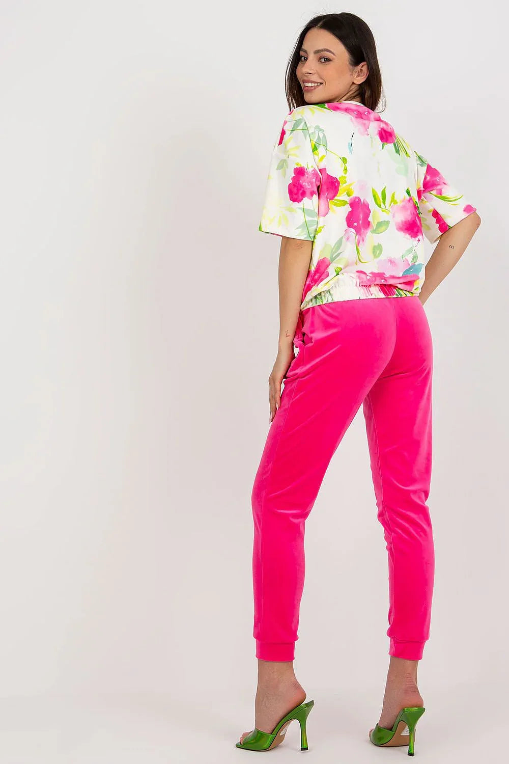Women’s Floral Blouse and Tapered Pants Set