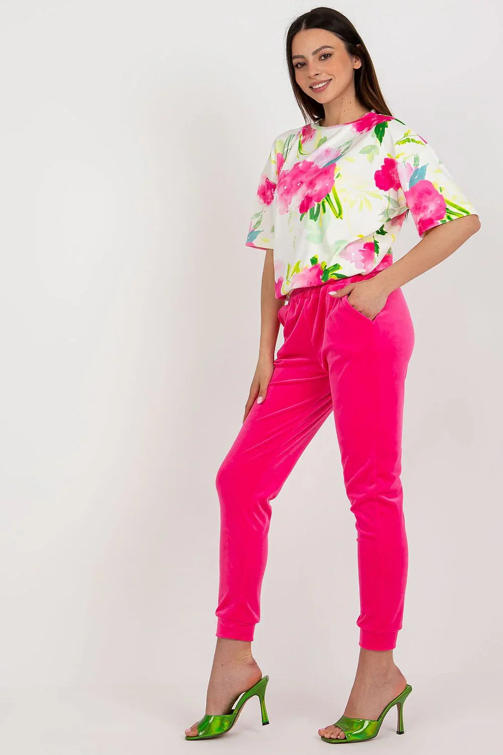 Women’s Floral Blouse and Tapered Pants Set
