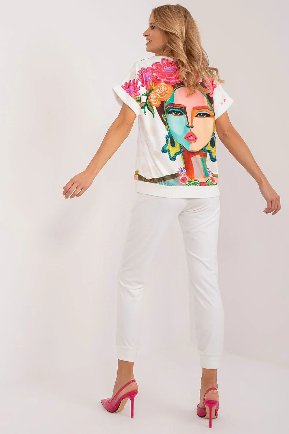 Women’s Graphic Blouse and Tapered Pants Set
