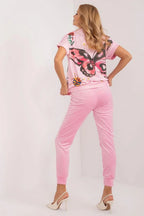Women’s Graphic Blouse and Tapered Pants Set