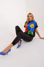Women’s Graphic Blouse and Tapered Pants Set