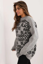 Women's Graphic Longline Crew Pullover Sweater