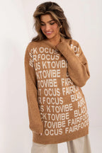 Women's Graphic Longline Crew Pullover Sweater