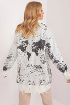 Women's Graphic Longline Pullover Sweater