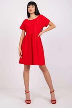 Women's Knee-Length Day Dress – Relaxed With Short Sleeves