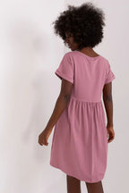 Women's Knee-Length Day Dress – Relaxed With Short Sleeves