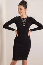 Women's Knee-Length Day Dress – Slim With Long Sleeves