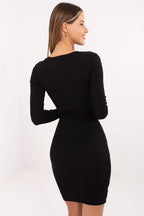 Women's Knee-Length Day Dress – Slim With Long Sleeves