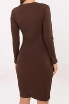 Women's Knee-Length Day Dress – Slim With Long Sleeves
