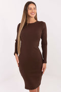 Women's Knee-Length Day Dress – Slim With Long Sleeves