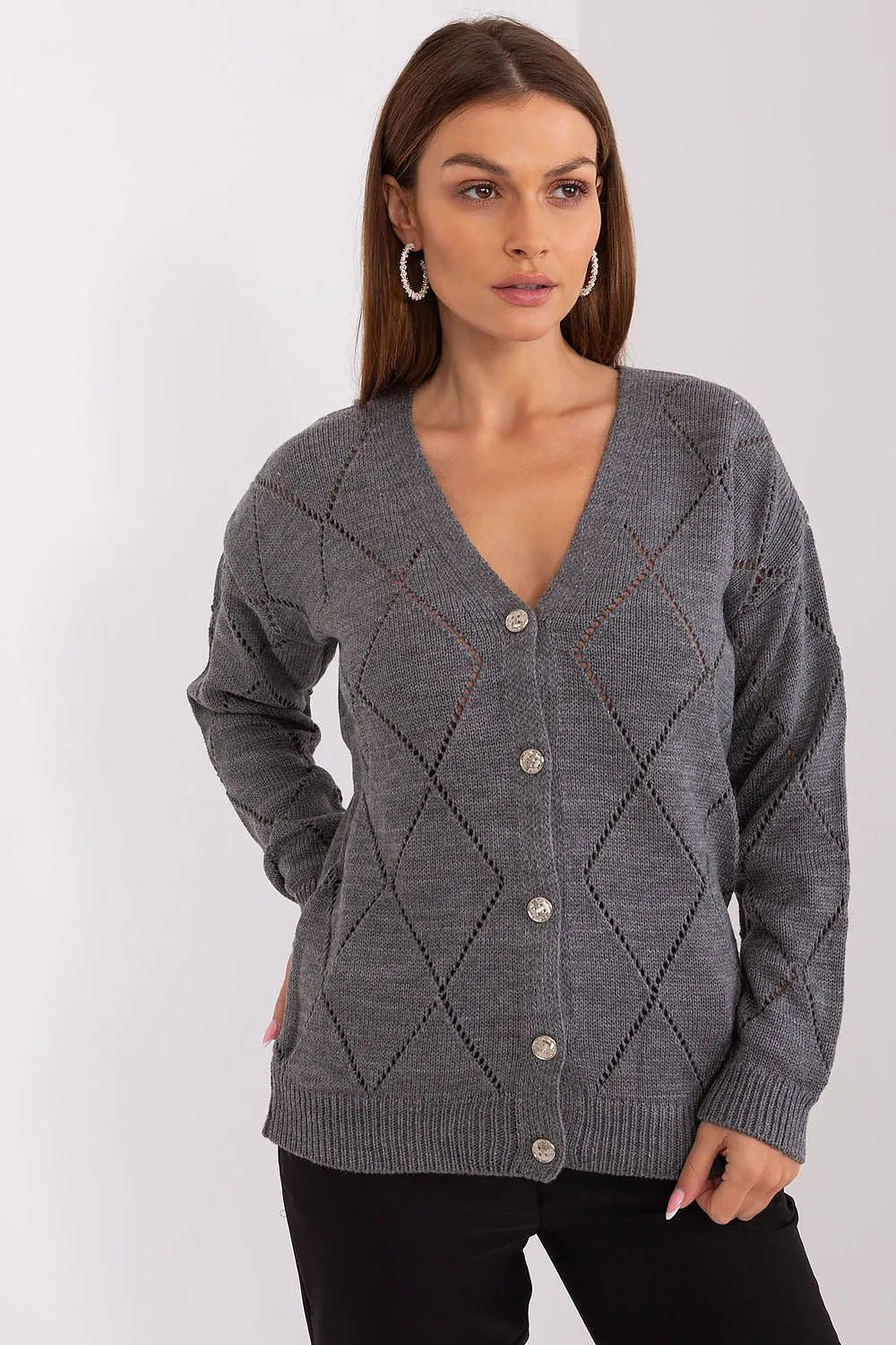 Women's Lace V Neck Cardigan Sweater fashion image