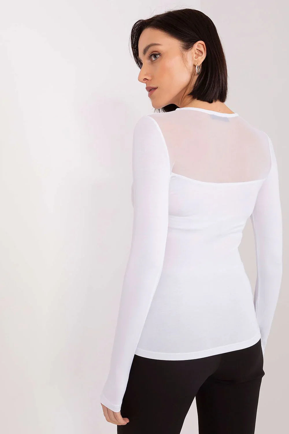 Women's Long-Sleeve Blouse - Solid Waist Length
