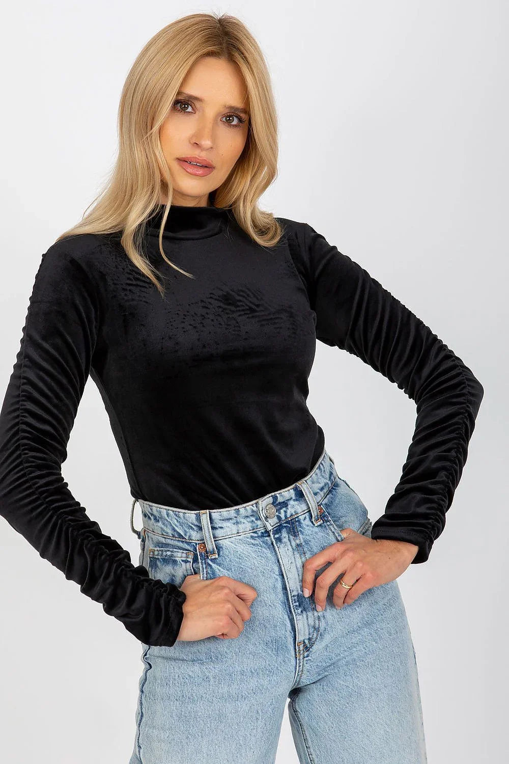 Women's Long Sleeve Blouse - Solid Waist Length