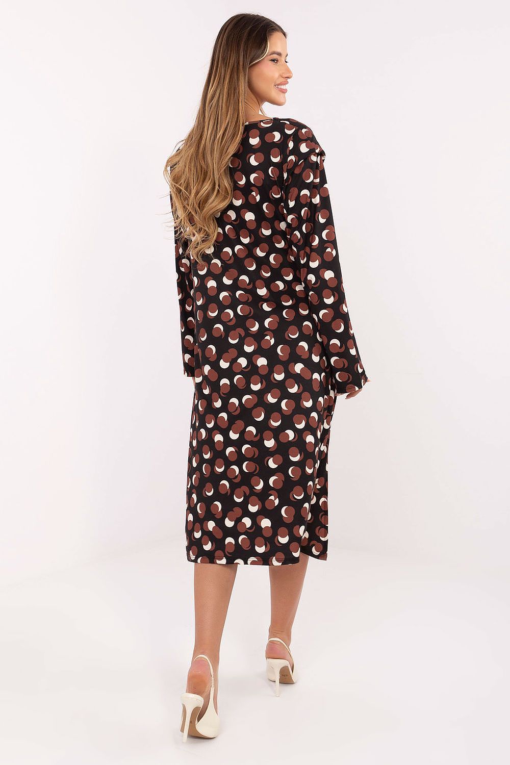 Women's Midi Day Dress – Regular Fit With Long Sleeves