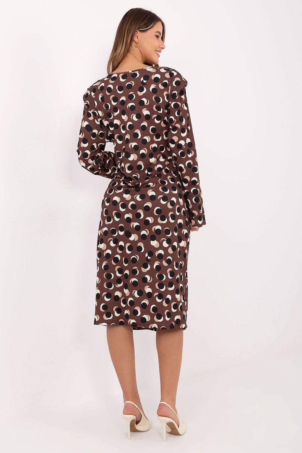 Women's Midi Day Dress – Regular Fit With Long Sleeves