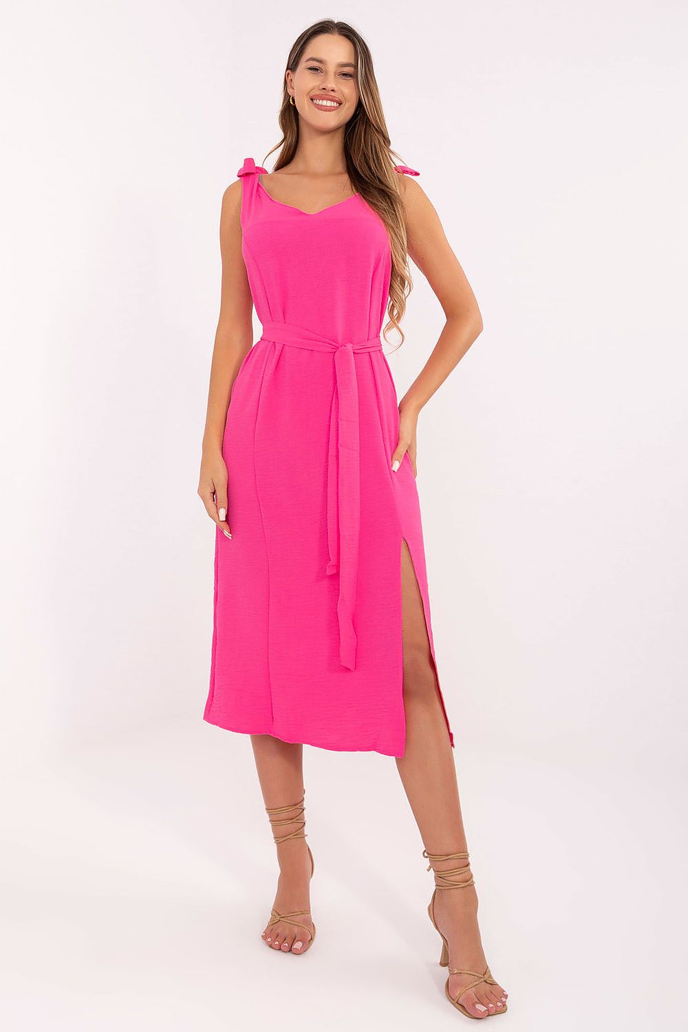 Women's Midi Day Dress – Regular Fit With Sleeveless