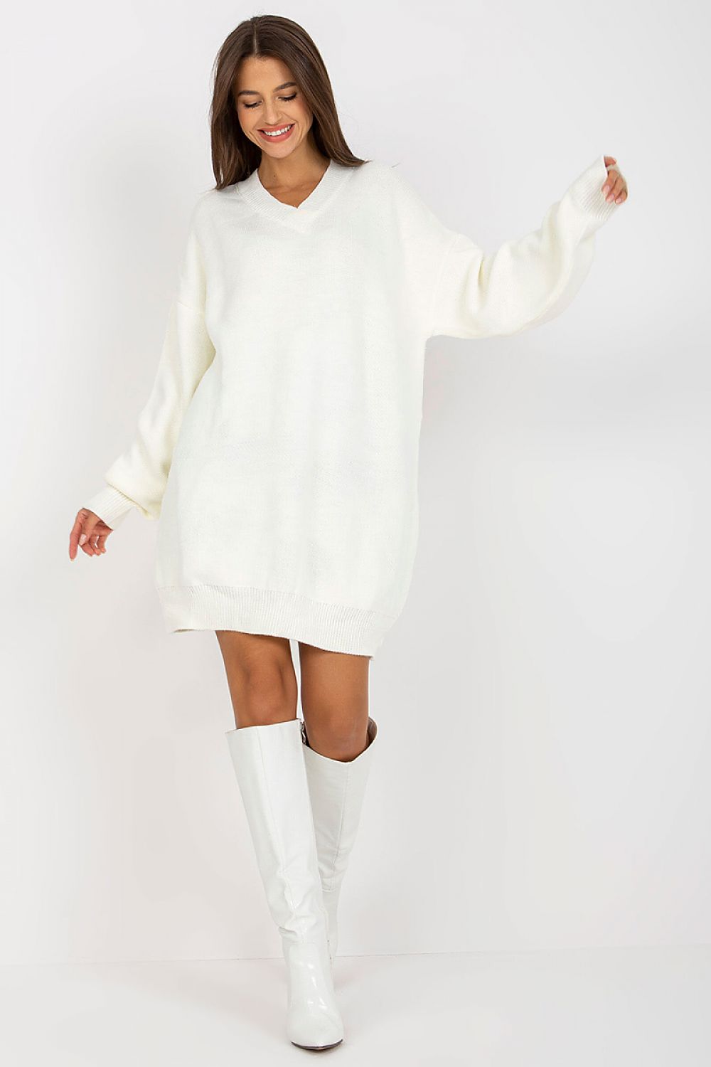 Women's Mini Day Dress – Oversized With Long Sleeves