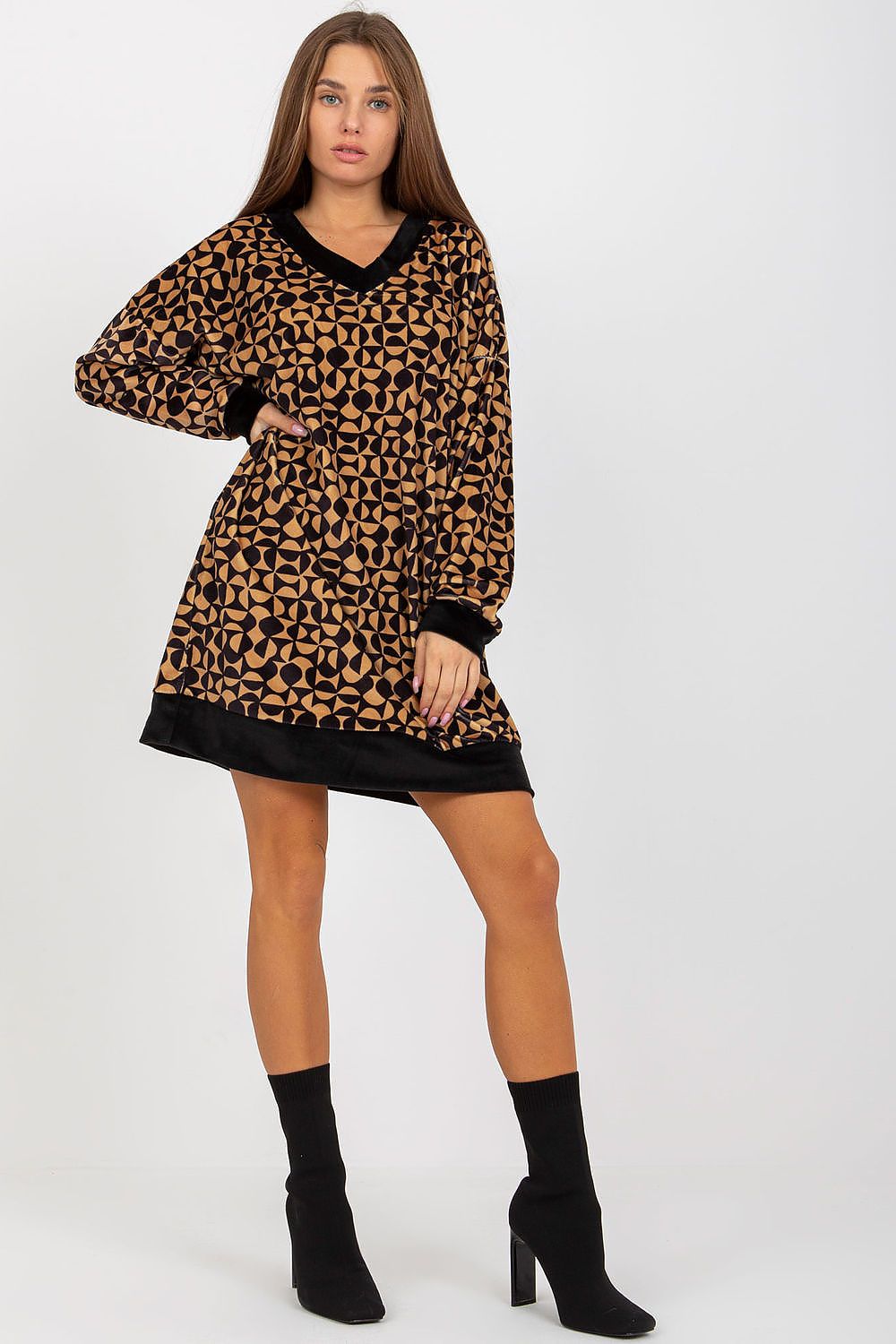 Women's Mini Day Dress – Regular Fit With Long Sleeves