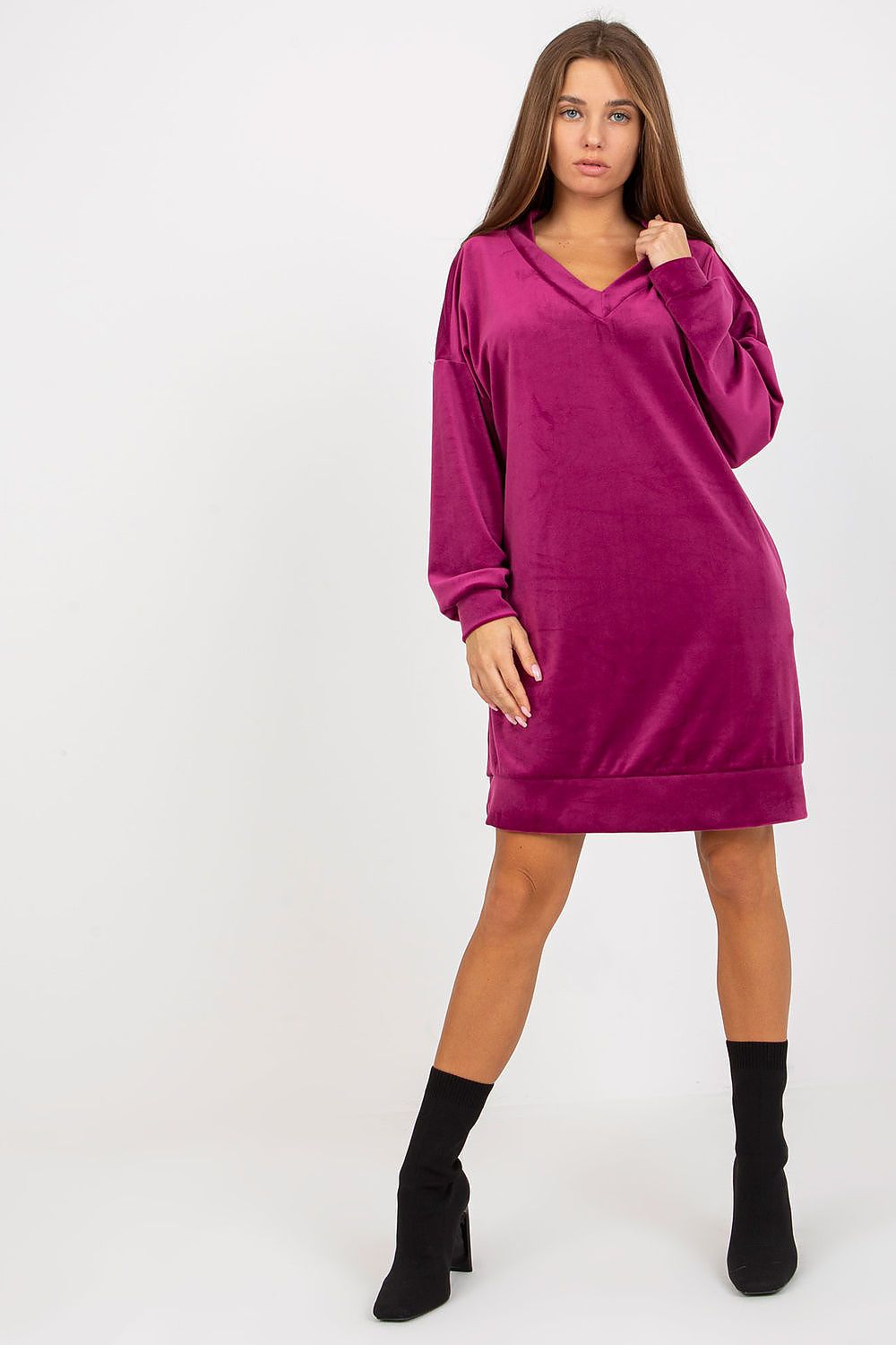 Women's Mini Day Dress – Regular Fit With Long Sleeves