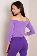 Women's Off-Shoulder Blouse - Solid Waist Length