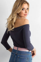 Women's Off-Shoulder Blouse - Solid Waist Length