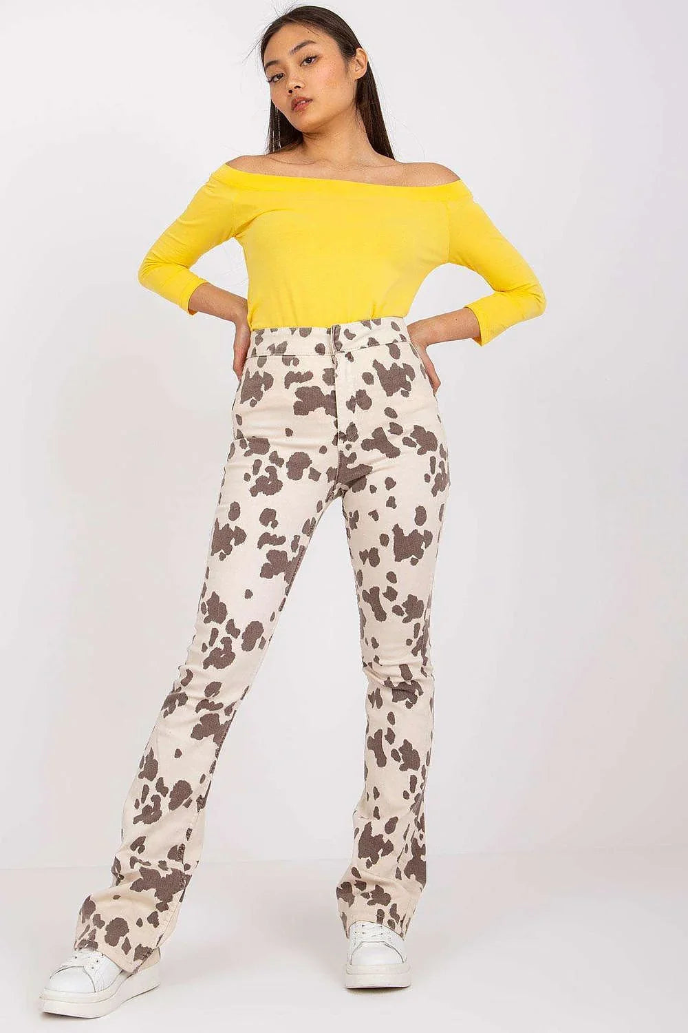 Women's Off-Shoulder Blouse - Solid Waist Length