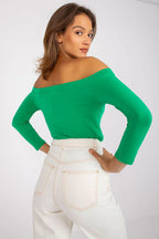 Women's Off-Shoulder Blouse - Solid Waist Length