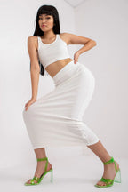 Women’s Ribbed Tank Top and Midi Skirt Set