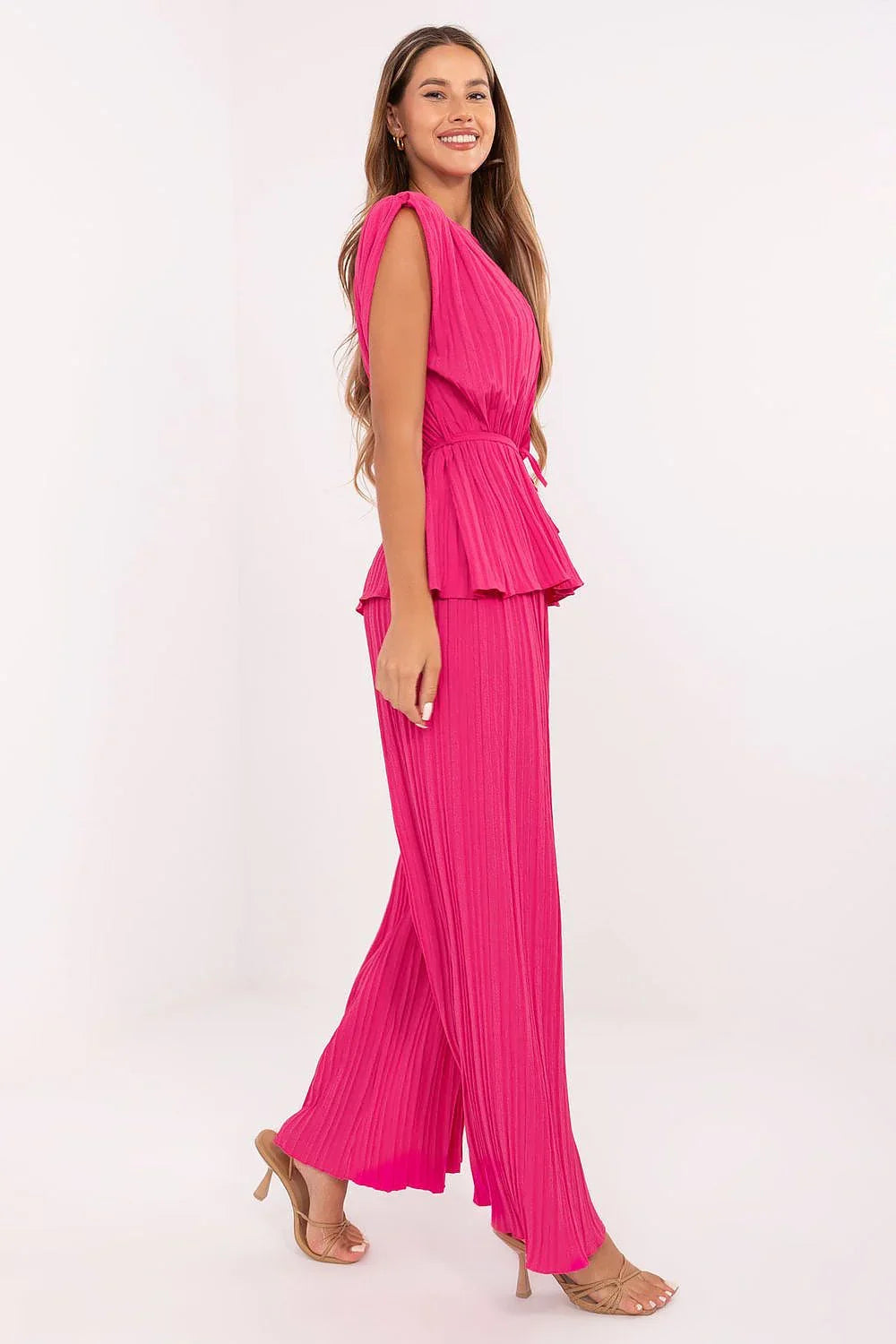Women’s Sleeveless Blouse and Wide Leg Pants Set