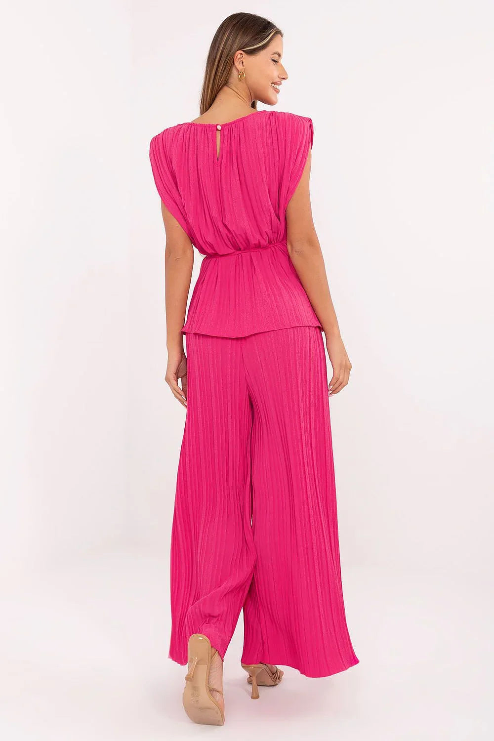 Women’s Sleeveless Blouse and Wide Leg Pants Set