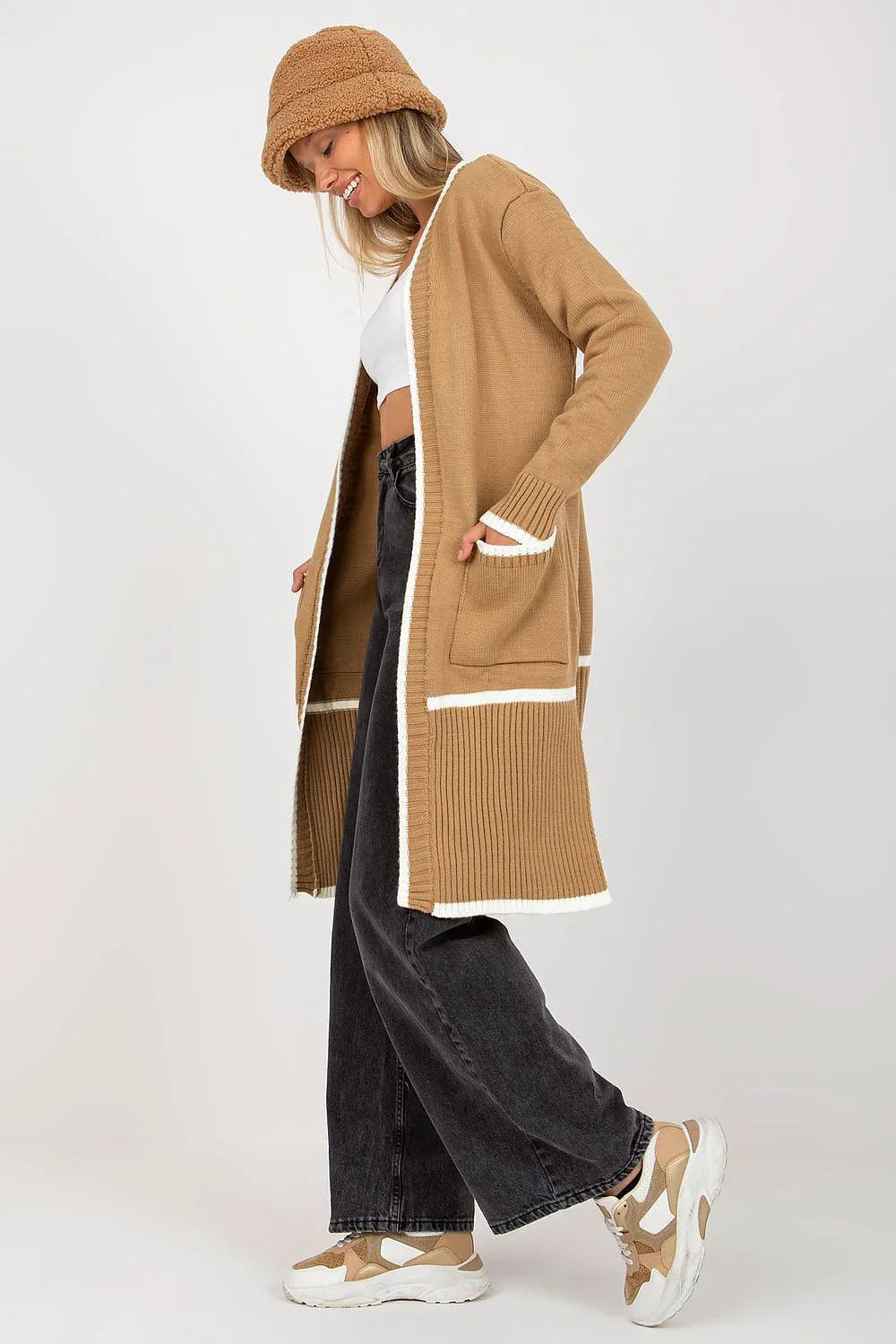 Women's Solid Longline Cardigan Sweater fashion image