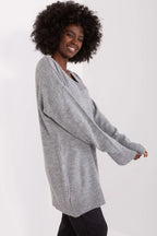 Women's Solid Longline Pullover Sweater