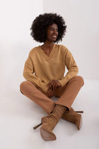 Women's Solid Longline Pullover Sweater