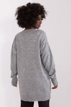 Women's Solid Longline Pullover Sweater