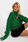 Women's Solid Mock Neck Pullover Sweater