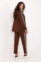 Women’s Striped Blazer and Tapered Pants Set