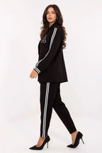 Women’s Striped Blazer and Tapered Pants Set