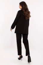 Women’s Striped Blazer and Tapered Pants Set