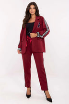 Women’s Striped Blazer and Tapered Pants Set