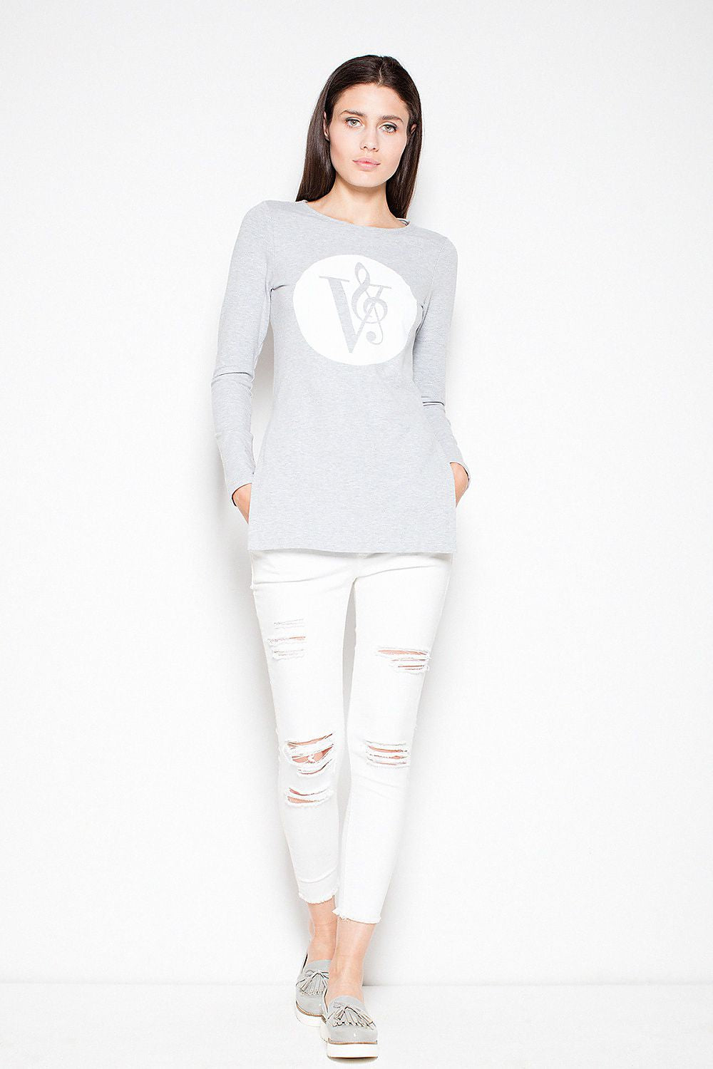 Women's Sweatshirt - Crew-Neck With Slim Fit