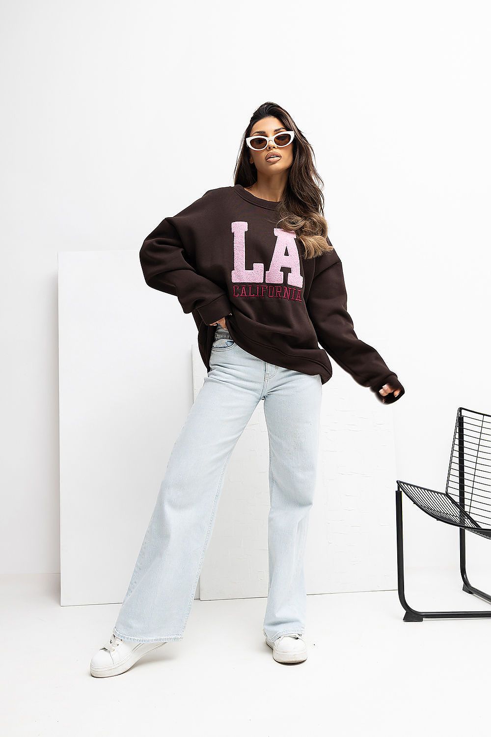 Women's Sweatshirt - Crew-neck With Oversized Fit
