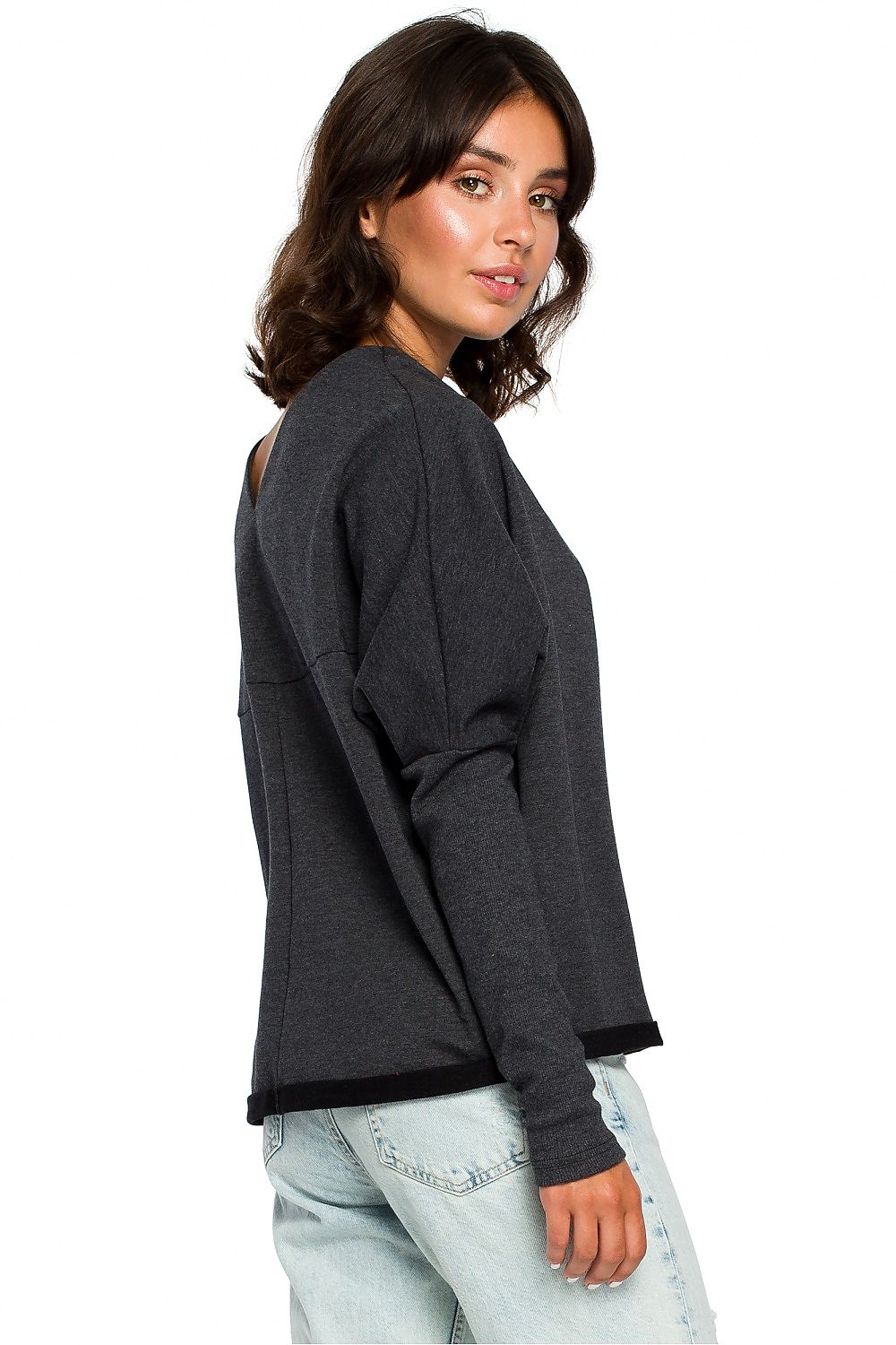 Women's Sweatshirt - Mock-Neck With Oversized Fit