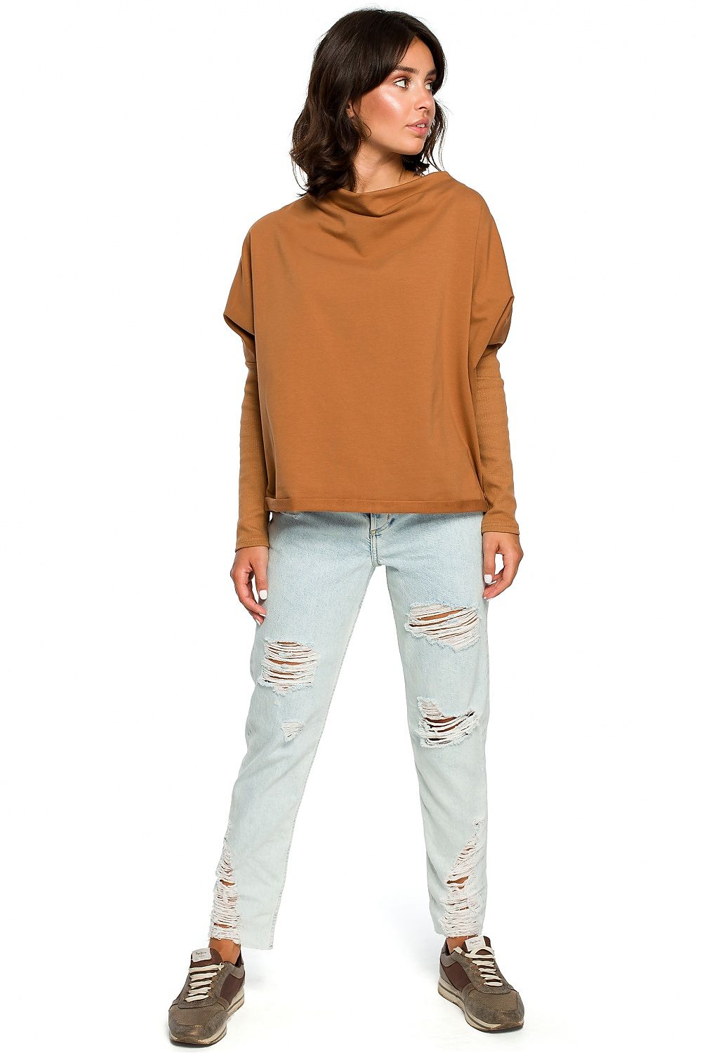 Women's Sweatshirt - Mock-Neck With Oversized Fit
