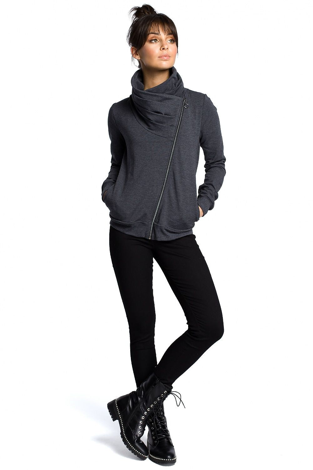 Women's Sweatshirt - Mock-neck With Regular Fit