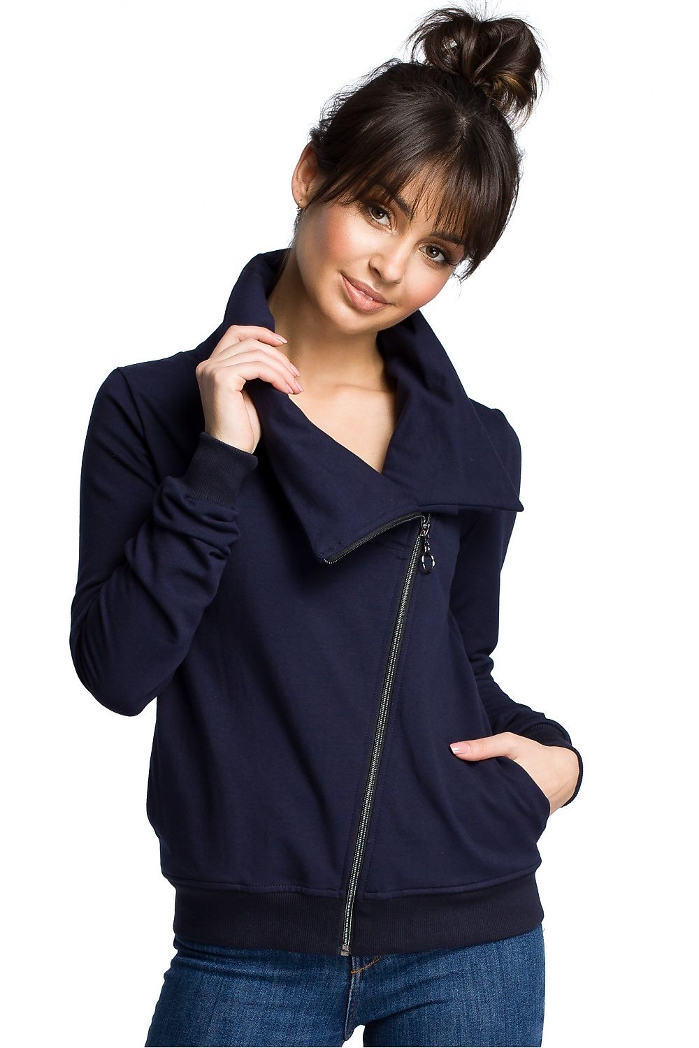 Women's Sweatshirt - Mock-neck With Regular Fit