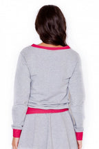 Women's Sweatshirt - V-Neck With Regular Fit