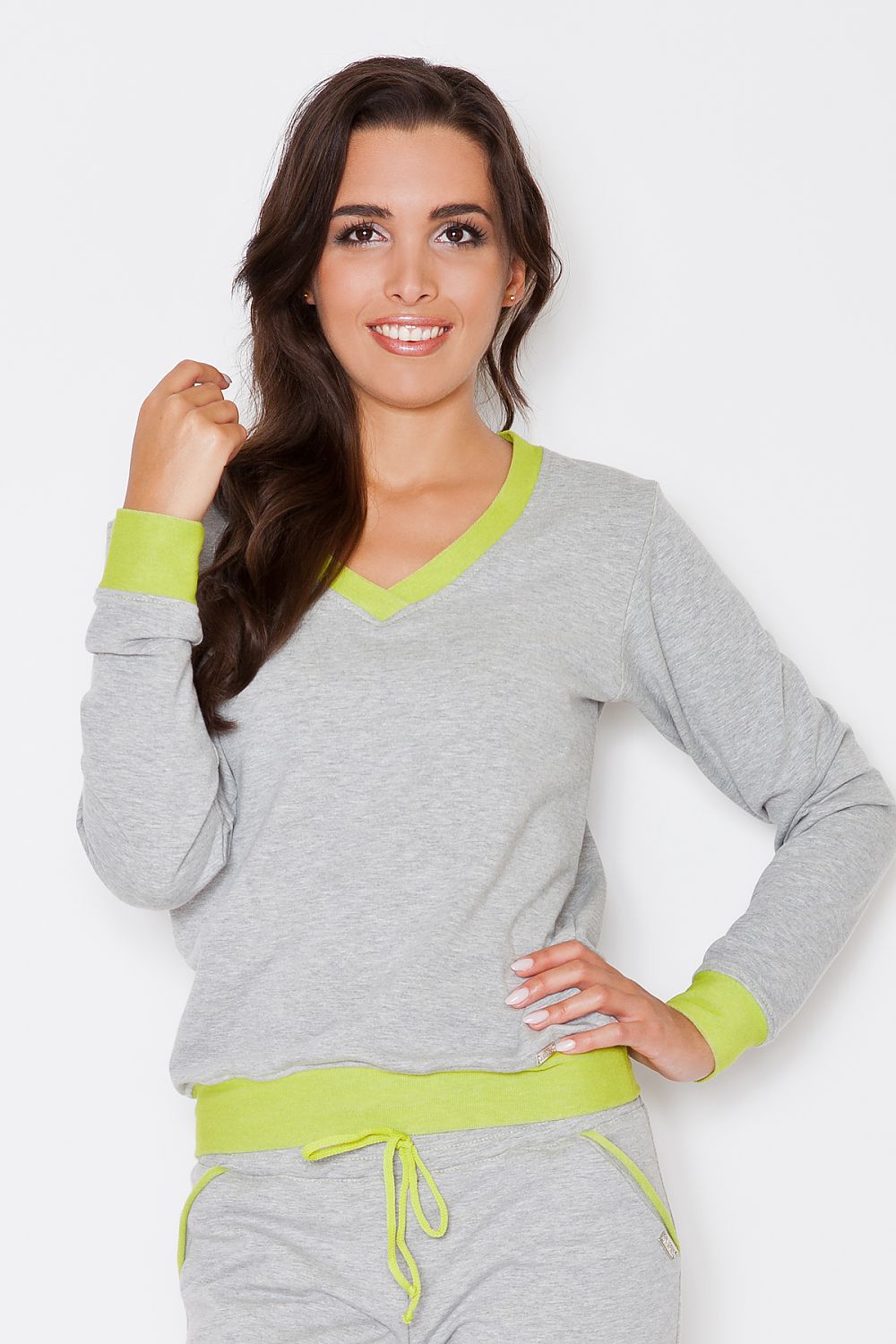 Women's Sweatshirt - V-Neck With Regular Fit