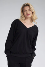 Women's Sweatshirt - V-Neck With Regular Fit