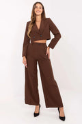 Women’s Tailored Blazer and Wide Leg Pants Suit Set