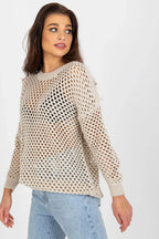 Women's Textured Crew Neck Pullover Sweater